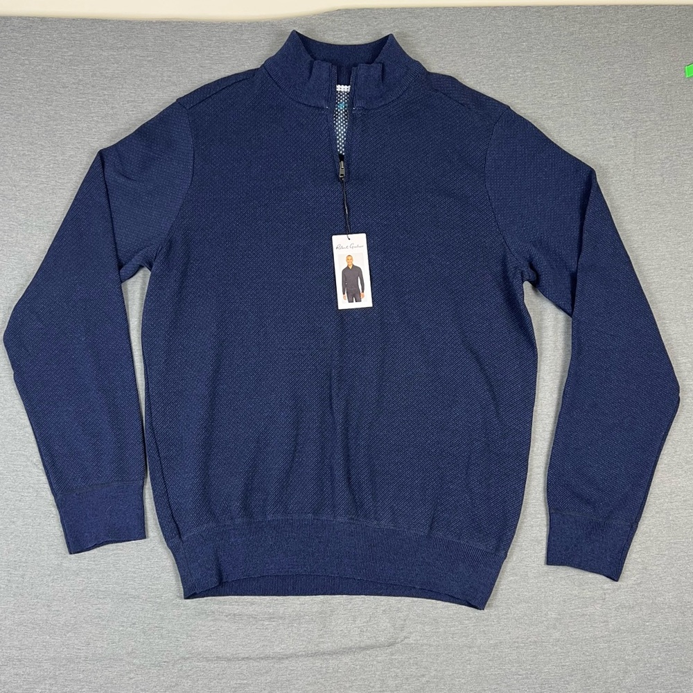 Robert Graham Navy Zip-Up Sweater